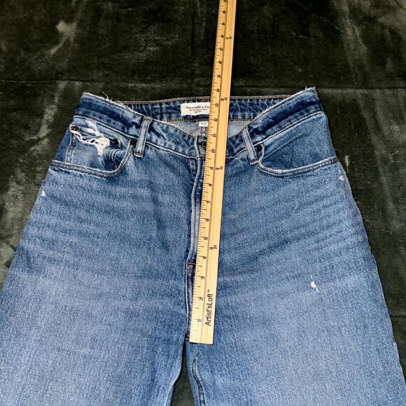 Abercrombie & Fitch The '90s Relaxed Jeans Women's 27/4R Blue Denim Straight Leg - Picture 8 of 9